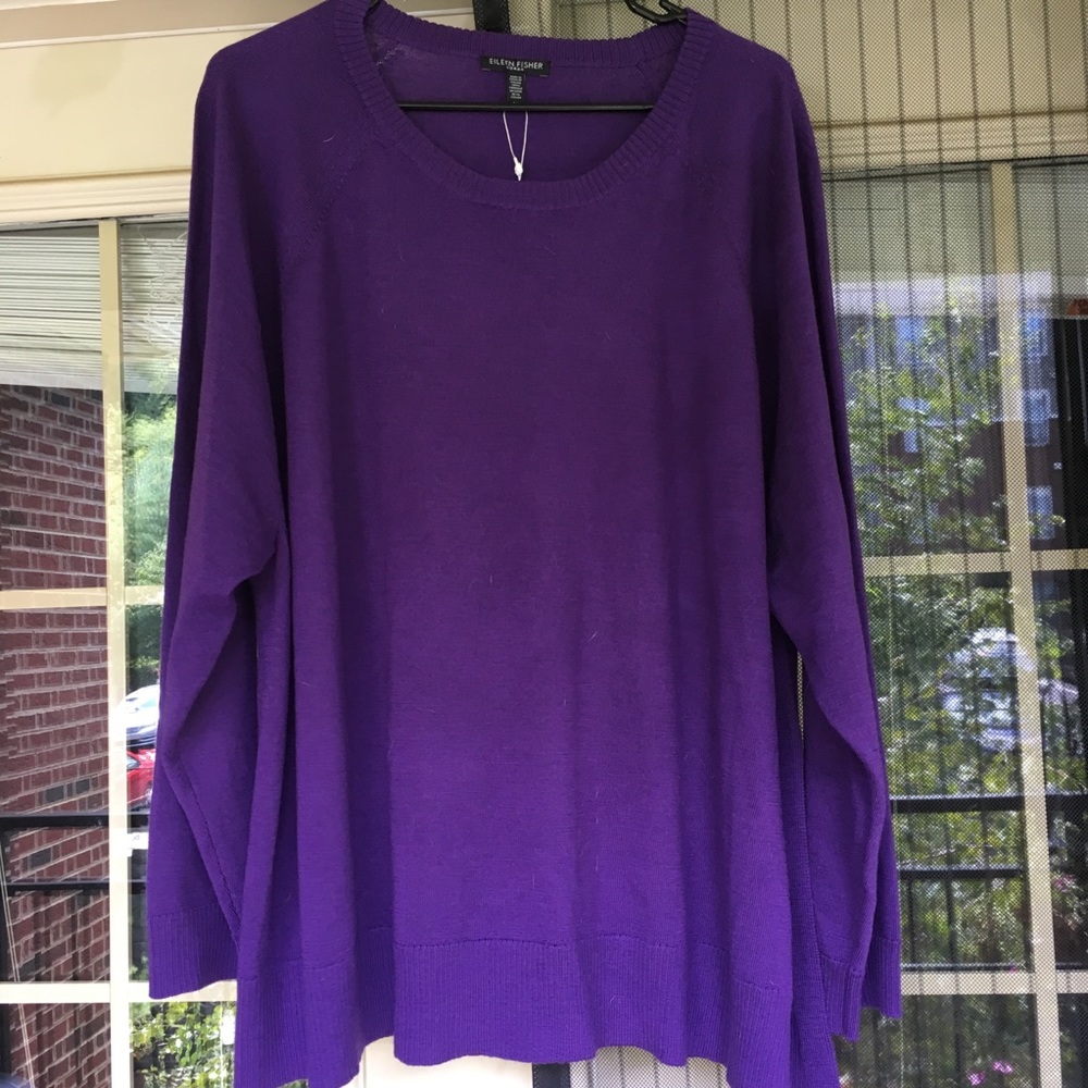 Eileen Fisher purple sweater